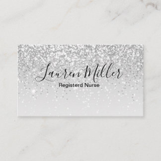 Silver Glitter Registered Nurse Visitekaartje