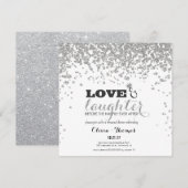 Silver Glitter Rehearsal Invite Kaart (Voorkant / Achterkant)