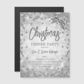 Silver Glitter Ribbon Kerstfeestdag (Voorkant / Achterkant)