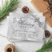 Silver Glitter & Ribbon | Vakantiedagen Kaart