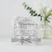 Silver Glitter & Ribbon | Vakantiedagen Kaart (Staand voorkant)