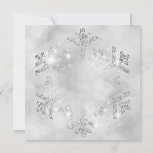 Silver Glitter & Ribbon | Vakantiedagen Kaart (Achterkant)