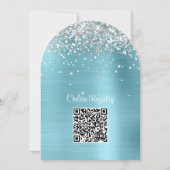 Silver Glitter Robin Egg Blue Baby shower Kaart (Achterkant)