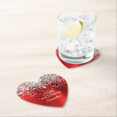 Silver Glitter Rode Folie Happy 40th Birthday Kartonnen Onderzetters (Insitu)