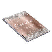 Silver Glitter Roos Gold 21st Birthday Guestbook Notitieboek (Rechterzijde)