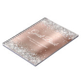 Silver Glitter Roos Gold 21st Birthday Guestbook Notitieboek (Linkerzijde)