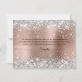 Silver Glitter Roos Gold Foil 40th Birthday Bedankkaart (Achterkant)