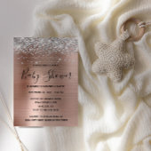 Silver Glitter Roos Gold Foil Baby shower Kaart