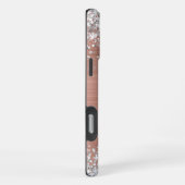 Silver Glitter Roos Gold Foil Fancy Monogram iPhone Hoesje (Rechterkant)