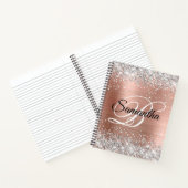 Silver Glitter Roos Gold Foil Fancy Monogram Notitieboek (Binnen)