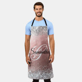 Silver Glitter Roos Gold Foil Fancy Monogram Schort (Gedragen)