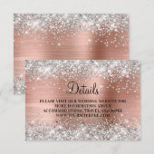Silver Glitter Roos Gold Foil Weddenschap - Gegeve Informatiekaartje (Voorkant / Achterkant)