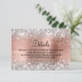 Silver Glitter Roos Gold Foil Weddenschap - Gegeve Informatiekaartje (Staand voorkant)