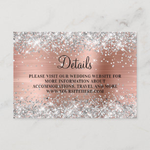 Silver Glitter Roos Gold Foil Weddenschap - Gegeve Informatiekaartje
