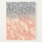 Silver Glitter Roos Gold Marble Monogrammed 2021 Planner (Achterkant)