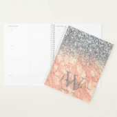 Silver Glitter Roos Gold Marble Monogrammed 2021 Planner (Display)