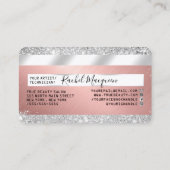 Silver Glitter Roos Gold Metallic Credit Style Visitekaartje (Achterkant)