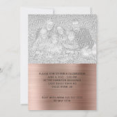 Silver Glitter Roos Gold Ombre Folie Afstuderen Aankondiging (Achterkant)