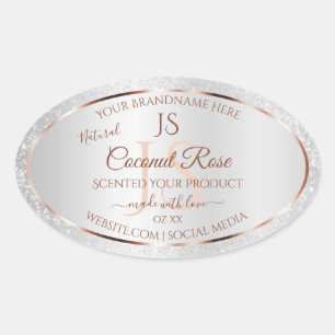 Silver Glitter Roos Gold Product Labels Initialen