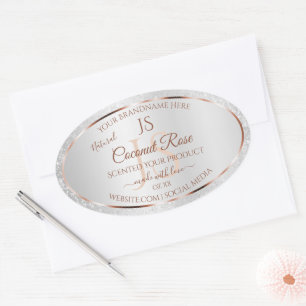 Silver Glitter Roos Gold Product Labels Initialen