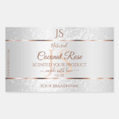 Silver Glitter Roos Gold Product Labels Initialen (Voorkant)