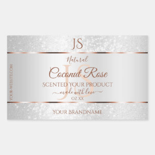 Silver Glitter Roos Gold Product Labels Initialen