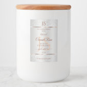 Silver Glitter Roos Gold Product Labels Initialen Voedselcontainer Etiket (Voorkant)