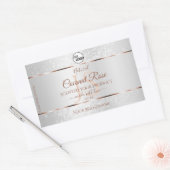 Silver Glitter Roos Gold Product Labels met Logo (Envelop)