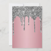 Silver Glitter Roos Gold Sparkle Birthday Party Kaart (Achterkant)