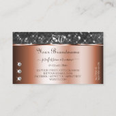 Silver Glitter Roos Gold Sparkle Diamonds Initiale Visitekaartje (Achterkant)