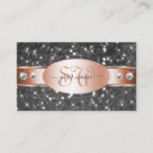 Silver Glitter Roos Gold Sparkle Diamonds Initiale Visitekaartje (Voorkant)