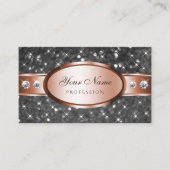 Silver Glitter Roos Gouden Sparkle Diamonds Glitte Visitekaartje (Voorkant)