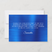 Silver Glitter Royal Blue Foil 50th Birthday Bedankkaart (Achterkant)