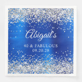 Silver Glitter Royal Blue Folie 40 & Fantastisch Servet (Voorkant)