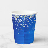 Silver Glitter Royal Blue Folie 40e verjaardag Papieren Bekers (Rechts)