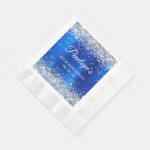 Silver Glitter Royal Blue Folie 40e verjaardag Servet (Hoek)
