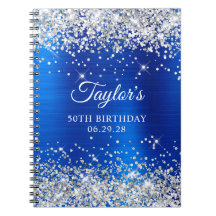 Silver Glitter Royal Blue Folie 50e verjaardag Gas