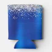 Silver Glitter Royal Blue Folie 60e verjaardag Blikjeskoeler (Achterkant)