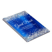 Silver Glitter Royal Blue Folie Afstuderen Guest Notitieboek (Rechterzijde)