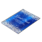 Silver Glitter Royal Blue Folie Afstuderen Guest Notitieboek (Linkerzijde)