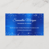 Silver Glitter Royal Blue Folie Fancy Monogramed Visitekaartje (Achterkant)