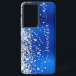 Silver Glitter Royal Blue Folie Girly Signature Samsung Galaxy Hoesje<br><div class="desc">Meisjes met gladde zilveren glans op de linkerrand, voorzien van een royal blue brsappable metal folie digitaal kunstontwerp. De hedendaagse handtekening kenmerkt een elegant wit calligrafiedoopvont met decoratieve staarten in een verticaal formaat. Pas de doopvontstijlen aan of verplaats de glinsterende grafiek aan creëer uw eigen telefoontoestel. De extra sparkles, glitter...</div>