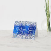 Silver Glitter Royal Blue Folie Mazel Tov Kaart (Voorkant)