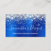 Silver Glitter Royal Blue Folie Online Store Visitekaartje (Voorkant)