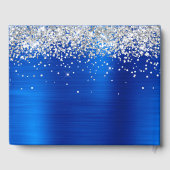Silver Glitter Royal Blue Folie viering van het le Gastenboek (Achterkant)