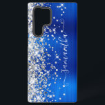 Silver Glitter Royal Blue Girly Signature Samsung Galaxy Hoesje<br><div class="desc">Meisjes faux dun zilverglitter hoogtepunten aan de linkerkant, over een faux faux faux felle jewel royal blue ombre brded metal foil. De moderne handtekening kenmerkt een elegant wit calligrafiedoopvont met decoratieve staarten in een verticaal formaat. Pas de doopvontstijlen aan of verplaats de glinsterende grafiek aan creëer uw eigen telefoontoestel. De...</div>