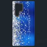 Silver Glitter Royal Blue Girly Signature Samsung Galaxy Hoesje<br><div class="desc">Meisjes faux dun zilverglitter hoogtepunten aan de linkerkant, over een faux faux faux felle jewel royal blue ombre brded metal foil. De moderne handtekening kenmerkt een elegant wit calligrafiedoopvont met decoratieve staarten in een verticaal formaat. Pas de doopvontstijlen aan of verplaats de glinsterende grafiek aan creëer uw eigen telefoontoestel. De...</div>