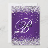 Silver Glitter Royal Paars Ombre 50th Birthday Kaart (Voorkant)