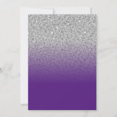 Silver Glitter Royal Paars Ombre Save The Date (Achterkant)