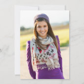 Silver Glitter Royal Paarse foto Quinceañera Kaart (Achterkant)